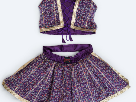 Pawgypets Floral Lehenga for Dogs and Cats (Violet) For Sale