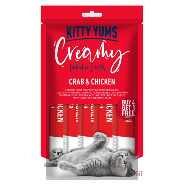 Kitty Yums Real Chicken and Crab & Chicken Creamy Cat Treats Combo Online Sale