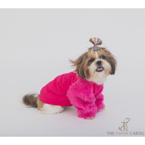 The Papaw Cartel Wrap In Fur Tshirt for Dogs (Hot Pink) For Cheap