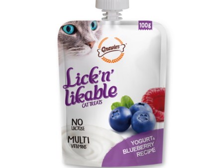 Gnawlers Yogurt Blueberry Lick n Likable Cat Treats For Discount