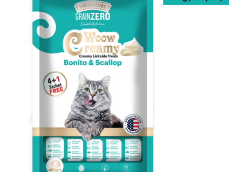 Signature Grain Zero Bonito and Scallop Lickable Creamy Treats for Cats (Limited Shelf Life) Supply