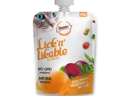 Gnawlers Lick n Likable Egg Yolk & Vegetable Cat Treats Sale