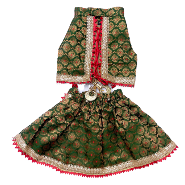 Pawgypets Brocade Lehenga for Dogs and Cats (Green) Online now