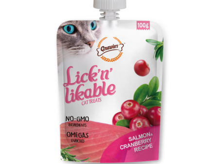 Gnawlers Salmon & Cranberry Lick n Likable Cat Treats Sale