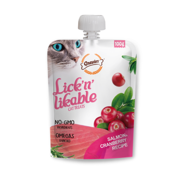 Gnawlers Salmon & Cranberry Lick n Likable Cat Treats Sale