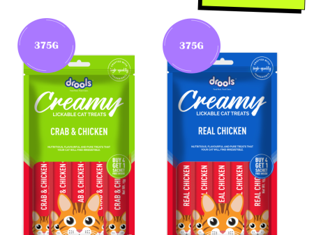 Drools Crab & Chicken and Real Chicken Creamy Cat Treats Combo For Discount