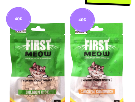 First Meow Salmon Dice and Chicken Sandwich Cat Treat Combo Supply