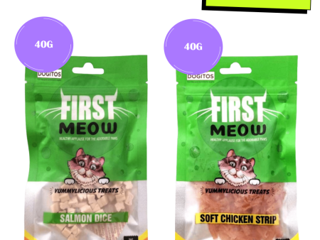 First Meow Soft Chicken Strip and Salmon Dice Cat Treat Combo Fashion