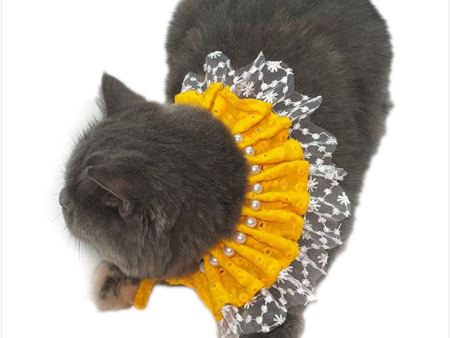 Dogobow Pearl Neck Tutu for Dogs and Cats (Yellow) (Get a Bow Free) Hot on Sale