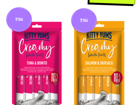 Kitty Yums Tuna & Bonito and Salmon & Skipjack Creamy Cat Treats Combo Cheap