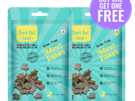 Bark Out Loud by Vivaldis Mini Fishes Grain Free & Hypoallergenic Dog Treats (Limited Shelf Life) (Buy 1 Get 1) For Discount