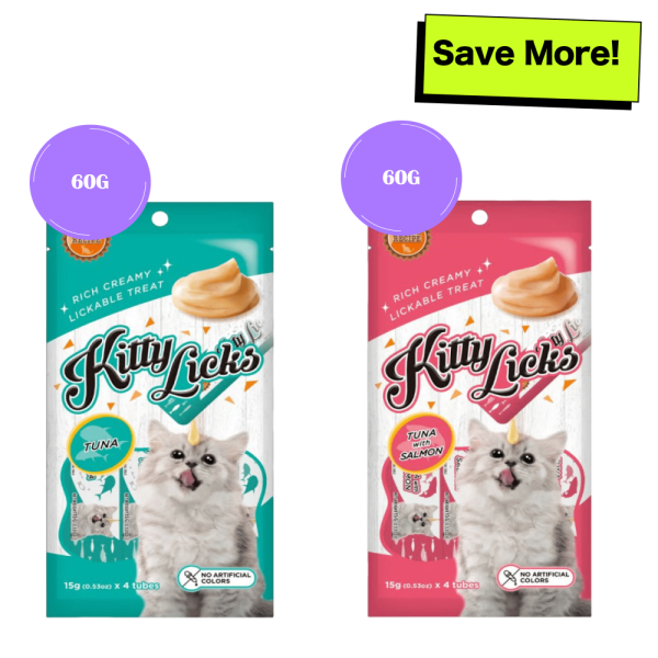 Kitty Licks Tuna and Tuna Salmon Cat Treats Combo Discount