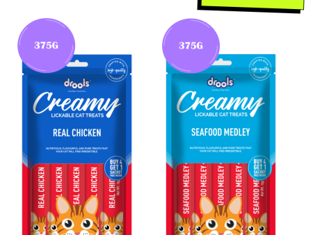 Drools Seafood Medley and Real Chicken Creamy Cat Treats Combo Discount