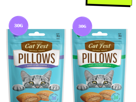 Catfest Pillows with Crab and Chicken Cream Cat Treats Combo Online Hot Sale