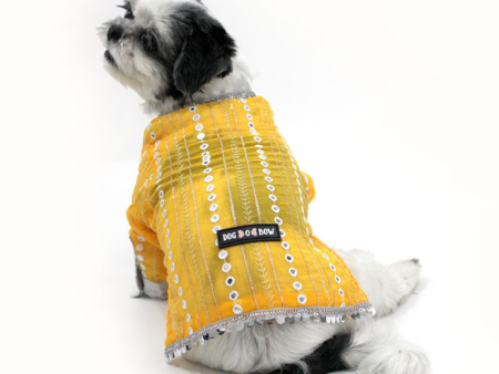 Dogobow Mirror Kurta for Dogs (Yellow) Online Sale