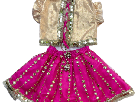 Pawgypets Lehenga for Dogs and Cats (Pink Golden) Discount