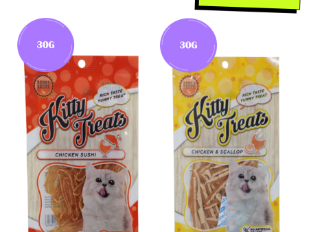 Kitty Treats Chicken Sushi and Chicken with Scallop Flavour Cat Treats Combo Hot on Sale