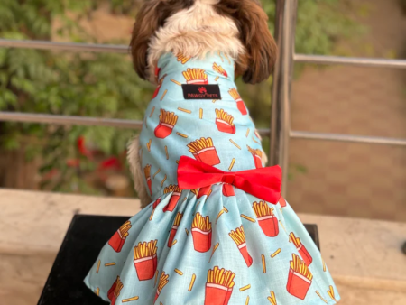 Pawgypets Fries Over Guys Dress for Dogs (Blue) For Sale