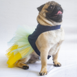 Pawgypets Denim Frilly Dress for Dogs and Cats (Blue Yellow) Sale