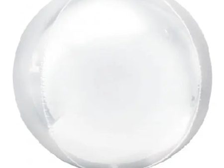 White Orbz Foil Balloon Sale