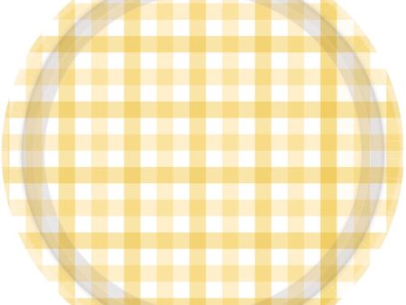 Pastel Yellow Gingham Plates - Dinner 8 Pkt Online Sale