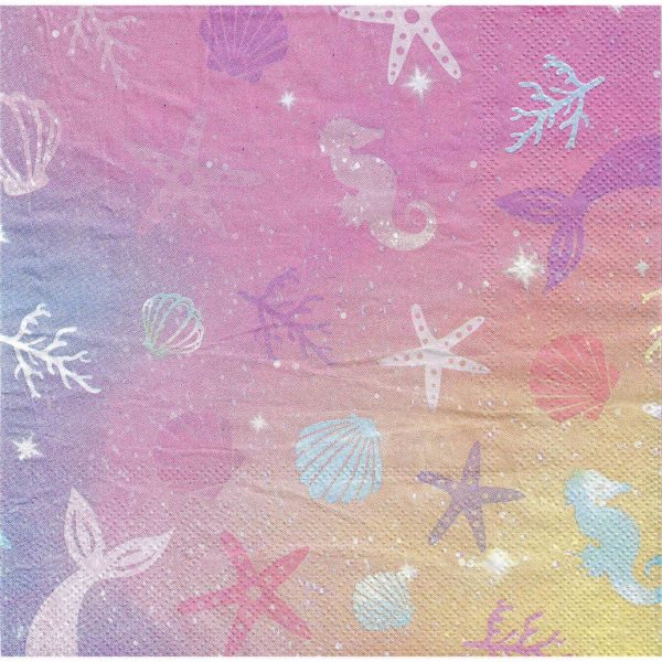 Under the Sea Mermaid Napkins - Lunch 16 Pkt Sale