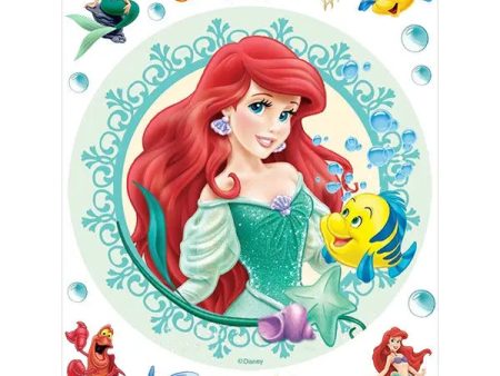 The Little Mermaid Ariel & Flounder Edible Cake Image with FREE Edible Icons Cheap