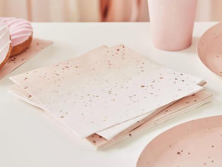 Ginger Ray Ombre Rose Gold Foiled Napkins - 16 Pkt Supply