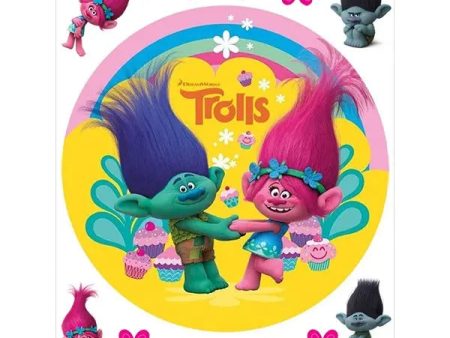 Trolls Edible Cake Image with FREE Edible Icons Online Sale