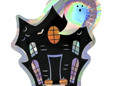 Pastel Hauntings Haunted House Shaped Plates - 8 Pkt on Sale