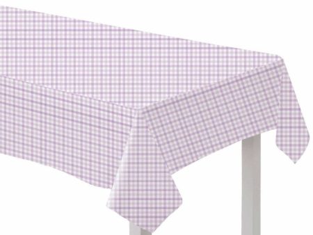 Pastel Purple Gingham Paper Tablecover Hot on Sale