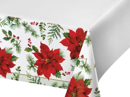 Posh Poinsettia Paper Tablecover Online Hot Sale