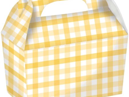 Pastel Yellow Gingham Treat Boxes - 4 Pkt Online Hot Sale