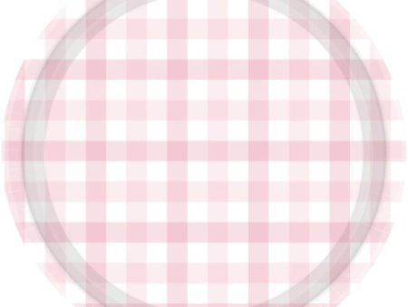 Pastel Pink Gingham Plates - Lunch 8 Pkt For Sale