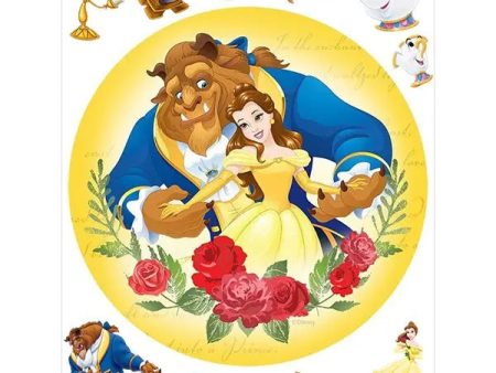 Beauty and the Beast Edible Cake Image with FREE Edible Icons Online Sale