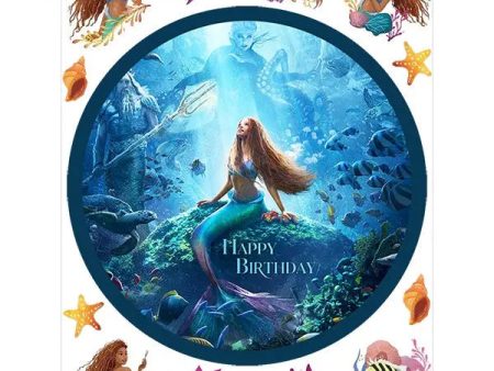 The Little Mermaid 2023 Edible Cake Image with FREE Edible Icons Online Hot Sale