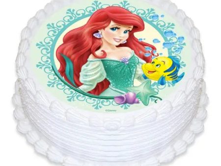 The Little Mermaid Ariel & Flounder Edible Cake Image For Sale