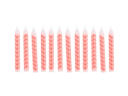 Red Chevron Candles - 12 Pkt Discount