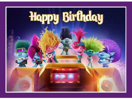 Trolls 3 Band Together Edible Cake Image - A4 Size Hot on Sale