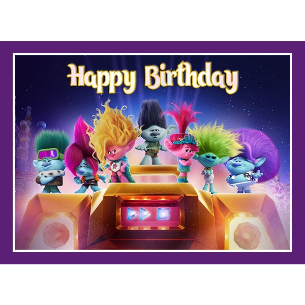 Trolls 3 Band Together Edible Cake Image - A4 Size Hot on Sale