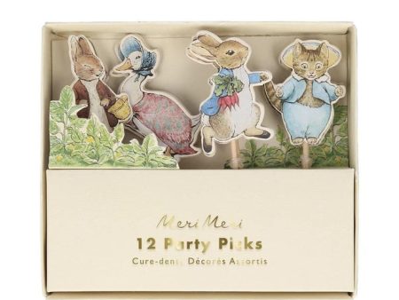 Meri Meri Peter Rabbit & Friends Party Picks - 12 Pkt Sale