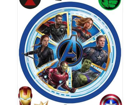 Avengers Endgame Edible Cake Image with FREE Edible Icons on Sale