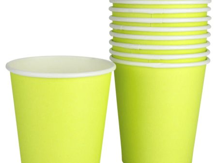 Neon Chartreuse Cups - 12 Pkt Cheap