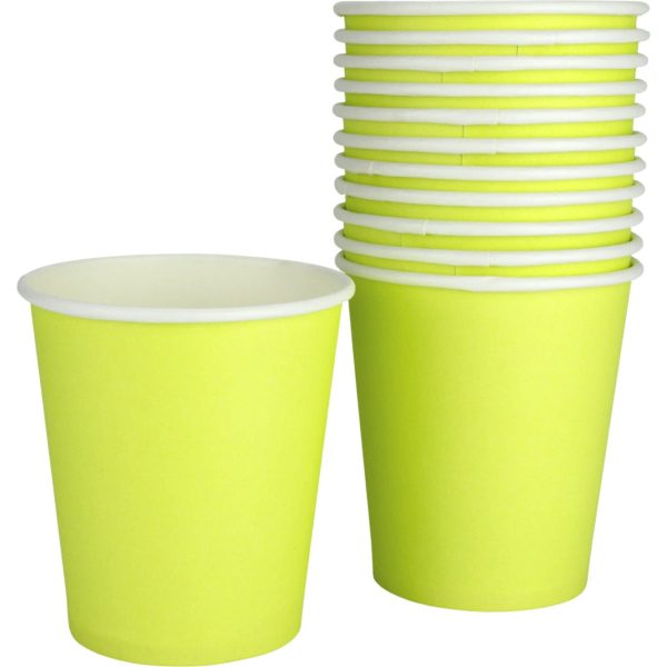 Neon Chartreuse Cups - 12 Pkt Cheap