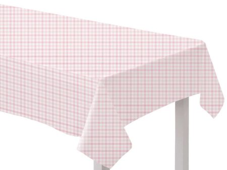 Pastel Pink Gingham Paper Tablecover Fashion