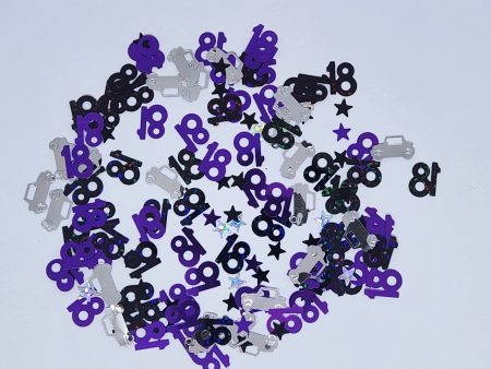 18th Confetti Purple, Black and Silver Online now