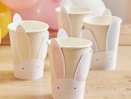 Ginger Ray Pastel Easter Bunny Paper Cups - 8 Pkt For Sale