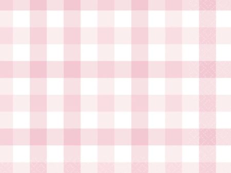 Pastel Pink Gingham Napkins - Lunch 16 Pkt Online Hot Sale