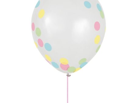 Pretty Pastels Confetti Balloons - 6 Pkt Hot on Sale