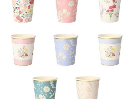 Meri Meri English Garden Cups - 8 Pkt on Sale